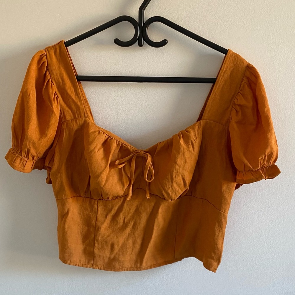 Haute Monde Burnt Orange Crop Top